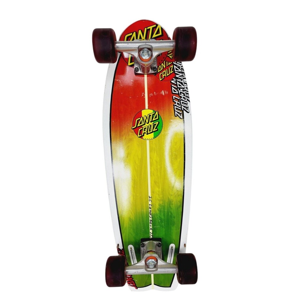 Vintage Santa Cruz Landshark Skateboard Cruiser Road Rider Wheels Bullet Trucks
